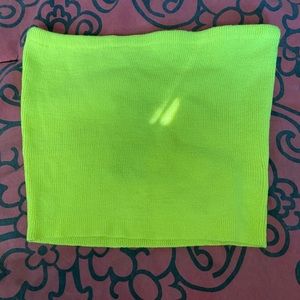 neon yellow crop top bandeau